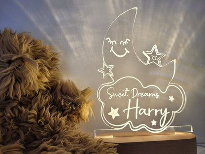 Personalised Moon & Cloud Night Light