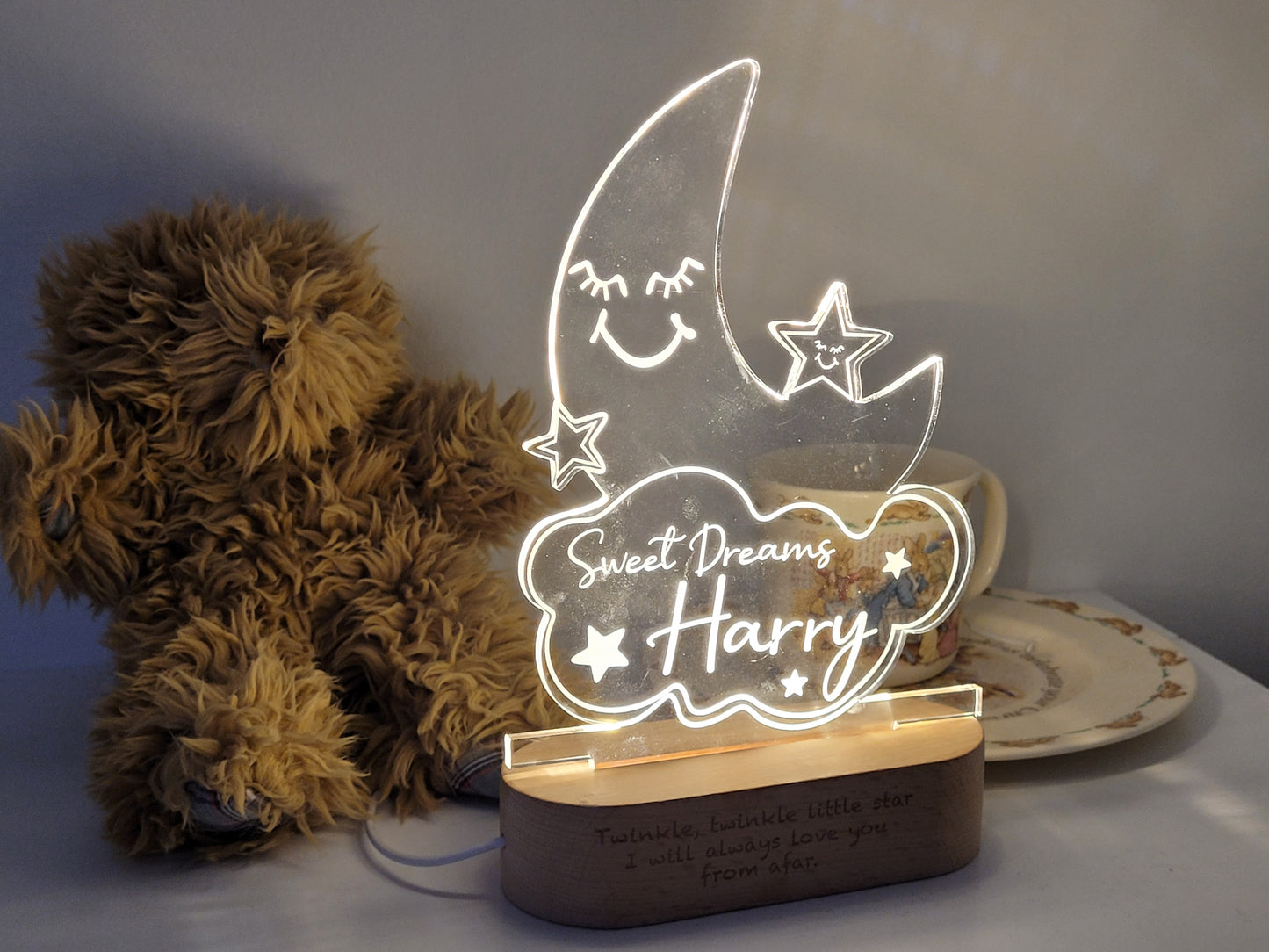 Personalised Moon & Cloud Night Light
