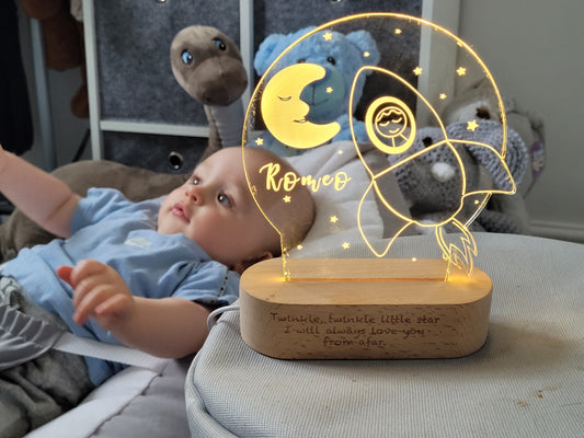 Personalised Space Rocket Night Light