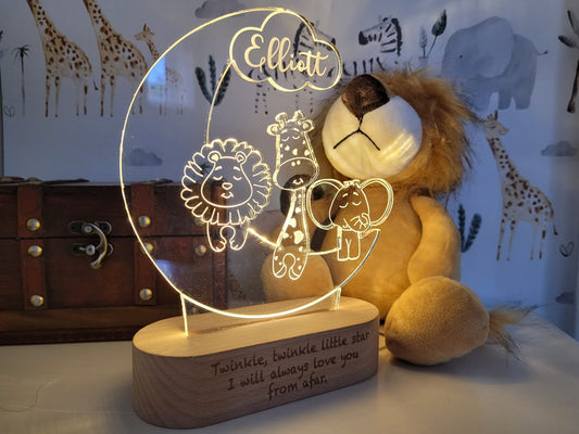 Personalised Jungle Night Light