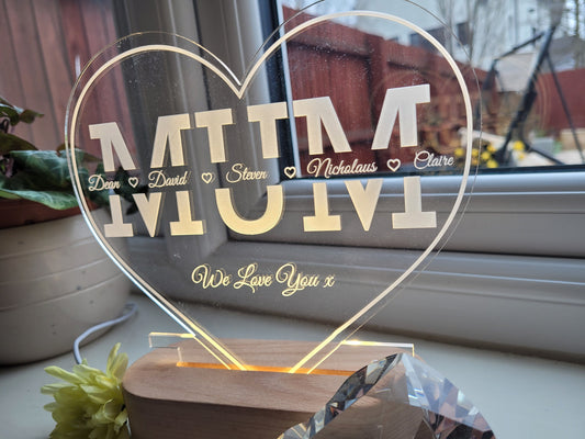 Personalised Heart Night Light