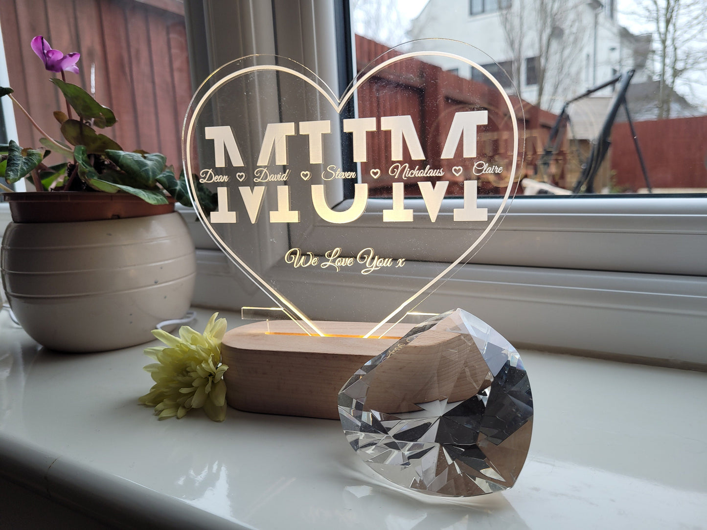 Personalised Heart Night Light