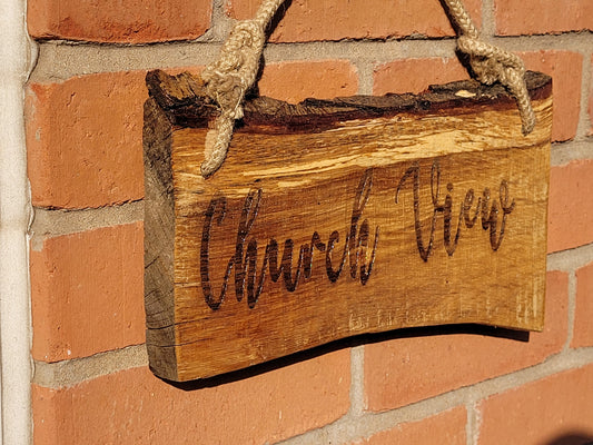 Personalised rustic oak sign